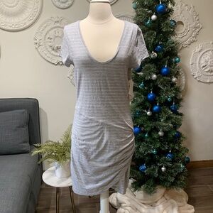 Grey striped tshirt dress